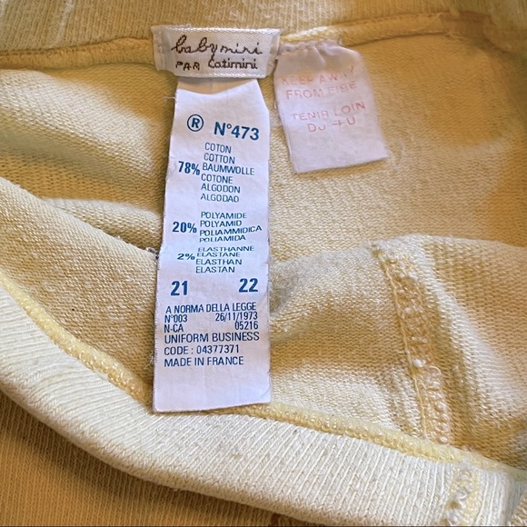 VTG | Baby Mini Catimini | Baby Girl Pale Yellow | Knit Tights - Picture 7 of 7